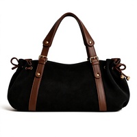 Sac fourre-tout rétro vintage pour femme, style européen et américain, en PU plissé, avec fermeture éclair, grande capacité, pour automne-hiver