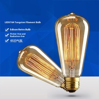 St64 40W Tungstène Filament E27 Antique Ampoule Rétro Style Industriel Décoratif Corps En Verre 220V AC Globe Type Usine Ampoules Intelligentes