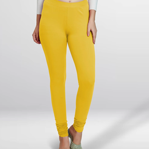Leggings jaunes élégants pour femmes, coupe slim, extensibles, confortables, pantalons décontractés à porter au quotidien, pantalons tendance - Product Image 1