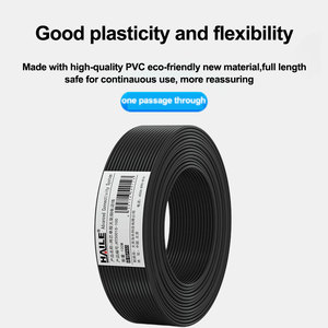 كابل هاتف نحاسي نقي أحادي النواة ثنائي النواة مع درع مزدوج ، قوة شد معززة ، أسود ، متر - Product Image 3