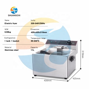 <span class=keywords><strong>Friteuse</strong></span> à poulet électrique commerciale <span class=keywords><strong>220V</strong></span>, <span class=keywords><strong>professionnelle</strong></span>, de comptoir, 11L, en acier inoxydable 304, 2800W, haute température - Product Image 6