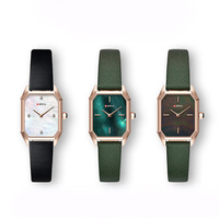 Montre à quartz pour femme Seiko, cadran carré en verre cristal, bracelet en acier inoxydable et cuir PU, étanche, cadeau de festival, Saint-Valentin