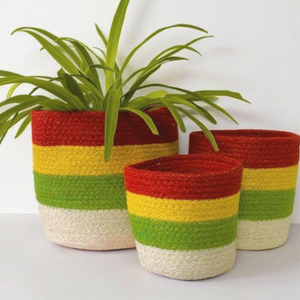 Venta al por mayor, cesta de yute para jardín, cesta de ratán, macetas de almacenamiento, maceta colgante de algas marinas naturales, cesta, maceta barata - Product Image 4