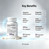 Complément alimentaire pour le développement musculaire et la beauté, Turkesterone 500 mg, capsules molles