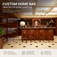 Moderno Mueble Exhibidor de Vino Personalizado con Iluminación LED, Construcción de Madera Sólida para Cocina, Sala de Estar, Comedor y Uso en Hoteles
