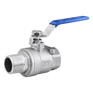 Vanne à boisseau sphérique en acier inoxydable 304 à deux pièces avec filetage externe pour l'alimentation en eau et l'industrie chimique - Product Image 1