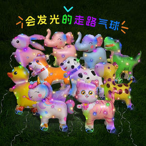 Ballon marcheur en forme d'<span class=keywords><strong>animal</strong></span> de dessin animé avec roue pour la décoration de fêtes d'anniversaire et de rassemblements pour enfants, en <span class=keywords><strong>film</strong></span> d'aluminium - Product Image 2