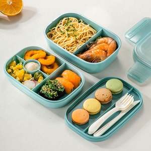 1900ml Eco-friendly Durable Food Grade Bento <b>Box</b> 3-Tier Stackable for <b>Adults</b>/Kids Cutlery Set Leakproof Freshness Preservation - Product Image 2