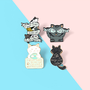 Broches de lapela com 11 estilos, broches para gatos com esmalte, broches personalizados de gato, malha de animais - Product Image 5