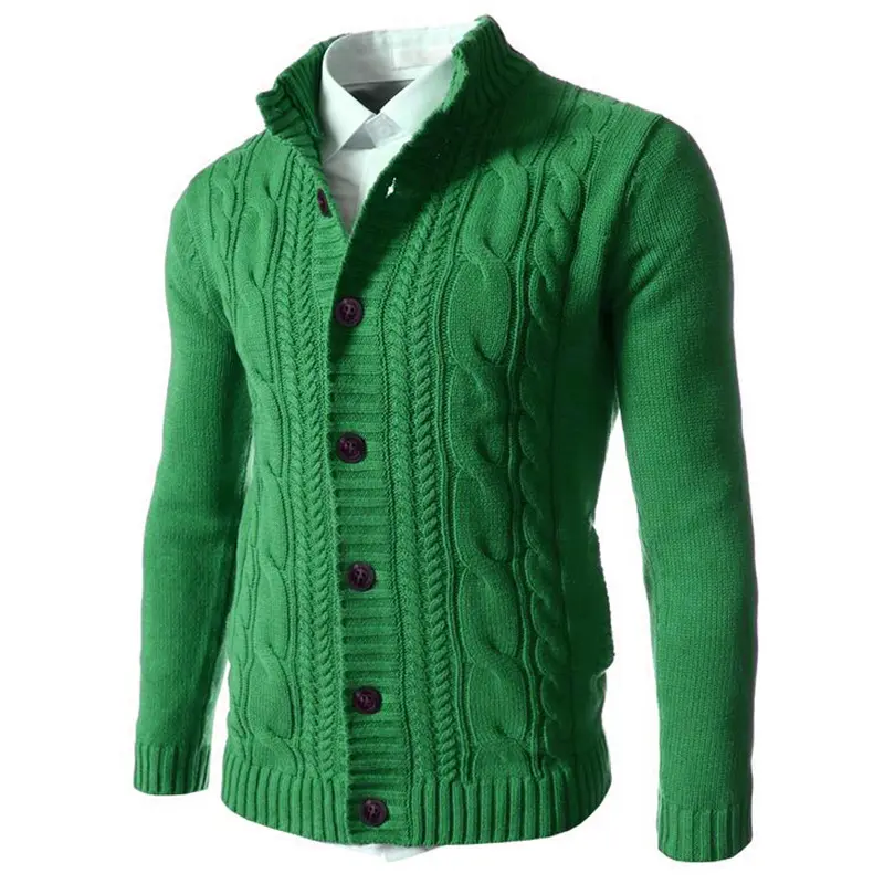 Custom Top Quantity Coat Men Knitted Casual Sweater Single-Breasted Cardigan