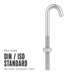 สลักเกลียวรูปตัว <span class=keywords><strong>J</strong></span> สแตนเลสขัดเงา <span class=keywords><strong>ราคา</strong></span>โรงงาน, สลักเกลียวยึดชนิด L7M เหล็กกล้าคาร์บอน, สลักเกลียวตะขอขนาดตามมาตรฐาน DIN ISO แบบกำหนดเอง - Product Image 5