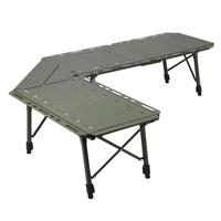 Table de camping réglable en hauteur pour l'extérieur, vente en gros d'usine, table pliante tactique légère en aluminium pour barbecue