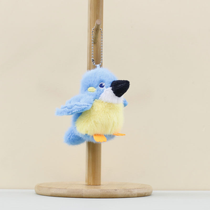 Grosir lucu Mini burung liontin gantungan kunci mainan mewah boneka lembut disesuaikan kartun burung beo boneka binatang untuk hadiah promosi - Product Image 4