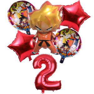 6 Piezas/Paquete de Globos de Número del 1 al 9 de Dragon Ball Son <span class=keywords><strong>Goku</strong></span> para Fiestas de Cumpleaños Infantiles, Globos de Papel de Aluminio para Baby Shower, Decoración de Fiesta K0074 - Product Image 3
