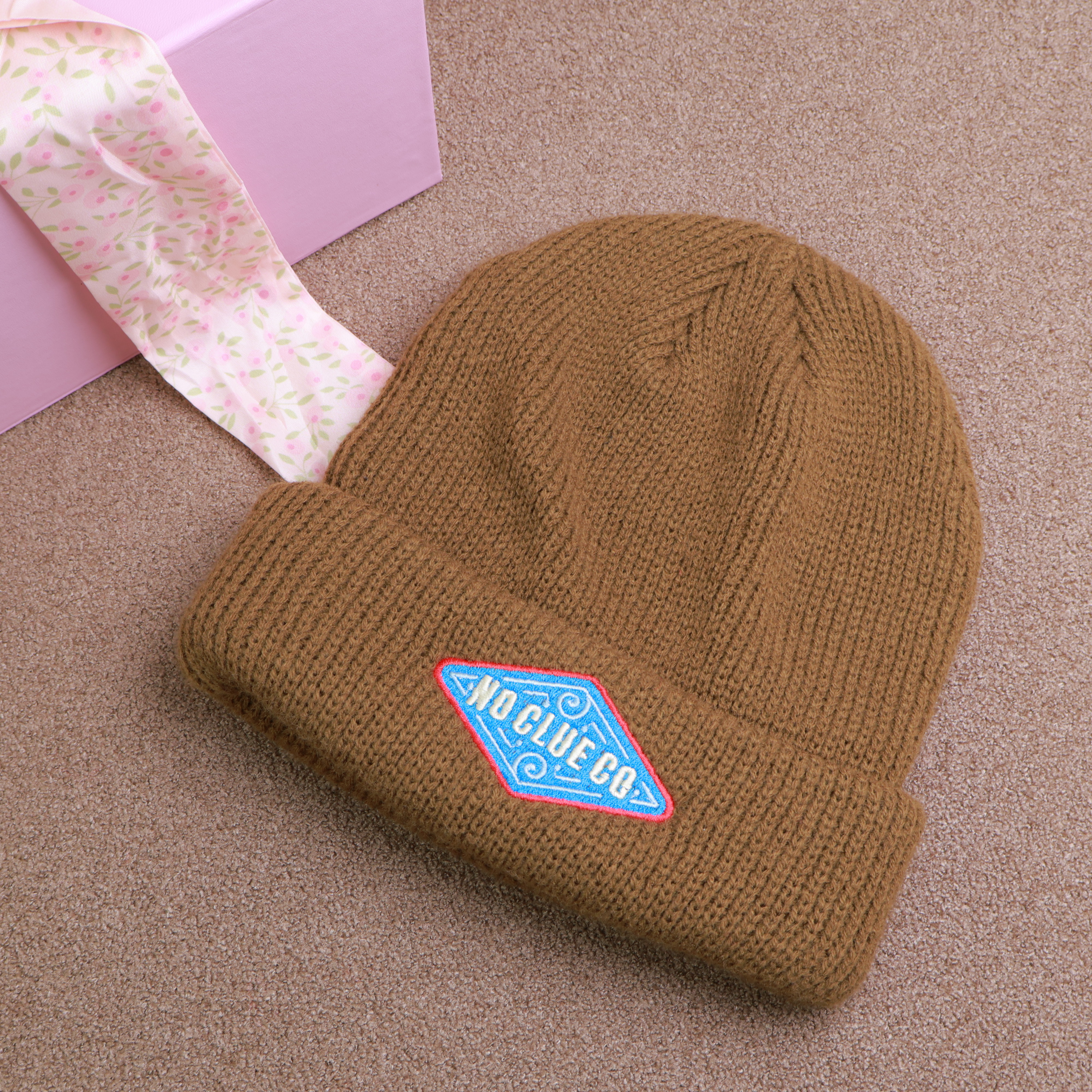 6-Panel Rib-Knit Embroidered Cap