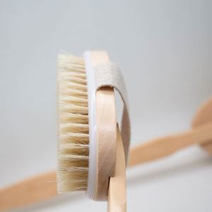 Bathroom Accessories Wooden Handle Detachable Boar Bristle <b>Bath</b> Brush - Product Image 4