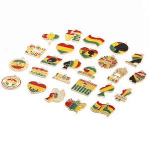 Colgante de mapa de África chapado en oro con esmalte, diseño de Reina y Rey del Día Juneteenth, para collar, pendientes, pulsera, <span class=keywords><strong>regalo</strong></span>, joyería DIY - Product Image 2