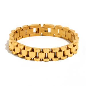 Moda europea y americana, simple, nicho, versátil, anillo de correa de reloj individual, acero inoxidable chapado en oro de 18 quilates, - Product Image 2