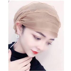 New wholesale Muslim women's <b>hat</b>, solid color, elastic, soft, full coverage neck shawl headscarf <b>hat</b> - Product Image 6