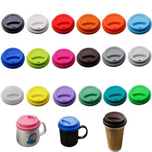 Couvercles universels en silicone beige de 8 cm et 9 cm pour tasses à thé et soucoupes, couvercles de tasses à café de voyage pour cadeaux promotionnels - Product Image 2