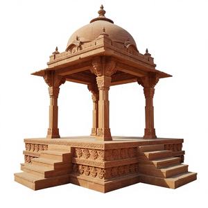 Pavillon Chatri en grès rouge de qualité supérieure, dôme artisanal, gazebo, structure architecturale indienne pour projets hôteliers - Product Image 2