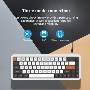 Mini tùy chỉnh ABS doubleshot Keycaps Mini Bàn phím không dây Ba chế độ 68 phím RGB không dây màng bàn phím - Product Image 5