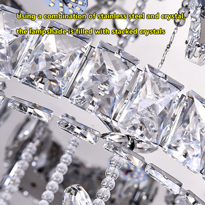 โคมไฟเพดานแฟนซี, โคมไฟคริสตัล LED ทรงดอกไม้สำหรับตกแต่งบ้านโคมไฟระย้าติดเพดานที่ทันสมัย - Product Image 2