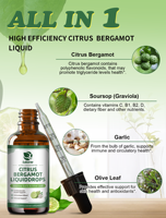 OEM LUKAREE Gouttes liquides liposomales de citron bergamote 60 ml Sans gluten Favorise la santé globale, l'énergie cellulaire et le métabolisme