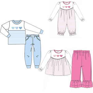 Personalizado Día de San Valentín corazón amor estampado lindo bebé niñas niños ropa trajes niño mameluco hermana combina ropa para niños - Product Image 1