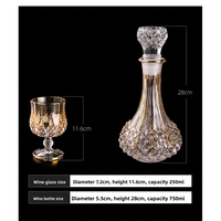 Verres à vin et à brandy en cristal de style européen, luxe léger et rétro, pour usage domestique