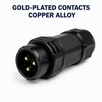 Connecteur étanche IP67 multi-contacts M25 résistant aux vibrations et à la corrosion pour batterie de stockage d'énergie LED et onduleur