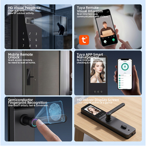 Serrure intelligente Bluelock Tuya <span class=keywords><strong>WisA</strong></span> avec Wi-Fi, reconnaissance faciale 3D, empreinte digitale, clé, en alliage d'aluminium, serrure numérique pour usage commercial et résidentiel - Product Image 4
