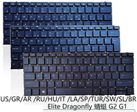 Nouveau pour HP Elite Dragonfly G1 G2 Max clavier rétro-éclairé sans cadre US