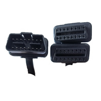 Obd2 Obd II 16pin macho a conector hembra dual Y Splitter Cable adaptador de extensión de cinta plana con interruptor