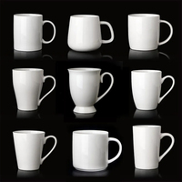 Vente en gros de tasses à thé en porcelaine blanche brillante de 11 oz, 12 oz et 15 oz, avec logo personnalisé imprimé, mug à café en céramique pour cadeaux souvenirs