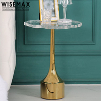 WISEMAX MÖBEL Neue Rosen blumen platte goldene Edelstahl basis kleines Wohnzimmer Nachttisch Acryl Gold Couch tisch