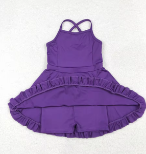 Robe de sport et de yoga pour filles, 12 couleurs unies, style boutique, longueur genou, pour bébés et jeunes filles - Product Image 3