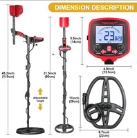 Détecteur de métaux professionnel souterrain TX-850L haute sensibilité pour la recherche d'or, d'argent et de trésors avec bobine de recherche étanche