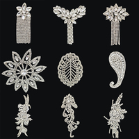 Petite applique en strass en forme d'aile d'ange pour chemise et sac, délicate, transparente, faite à la main, lavable, à coller, broderie DIY