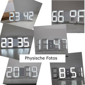 Horloges numériques LED 3D, affichage de la date et de l'heure, grand écran, horloges de salle de sport, horloges de table, horloges de bureau, 12/24H, horloge à tubes Nixie - Product Image 6