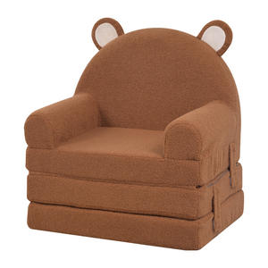 Canapé-lit pour enfants, canapé de sol pour enfants, brun foncé, pliable pour la maison, à partir de 3 ans, siège individuel - Product Image 1