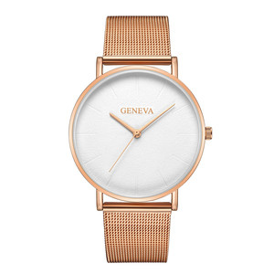 Nueva llegada Unisex correa de malla de acero inoxidable minimalista <span class=keywords><strong>Ginebra</strong></span> relojes para hombres - Product Image 6