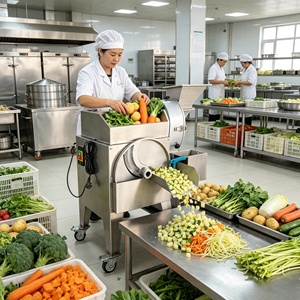 Coupe-légumes et fruits industriel automatique, trancheuse et déchiqueteuse pour pommes <span class=keywords><strong>de</strong></span> <span class=keywords><strong>terre</strong></span>, oignons, gingembre, carottes, usage commercial - Product Image 1