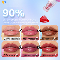 Gloss à lèvres hydratant en gros sans logo pour marque privée, tubes de gloss pigmentés de luxe avec porte-clés, tubes de baume à lèvres compressibles