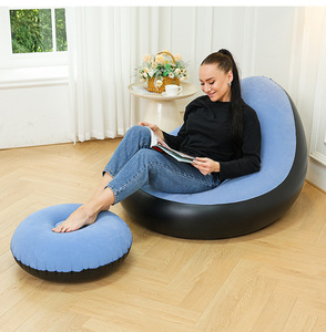 Flocked Foldable Lazy Sectional Ottoman Footrest Couch Lounger Seat <b>Bed</b> Canap Fauteuil Gonflable Air <b>Inflatable</b> <b>Sofa</b> Chairs - Product Image 4