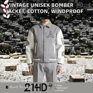 Unisex Bomber <b>Jacket</b> Custom Quality Cotton Custom Front Vintage Oversized Casual Winter Baseball <b>Duck</b> Canvas Windproof Zipper - Product Image 2