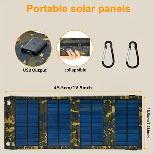 Panneaux solaires monocristallins pliables portables 20W 60W, chargeur USB 5V, efficacité 20%, mini chargeur extérieur pour appareils portables - Product Image 4