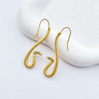 Boucles d'oreilles pour femmes en alliage de zinc, style européen et américain, personnalisées, design Serpent du Zodiaque, plaqué or, style exagéré