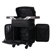 Valise à roulettes en tissu Oxford, grande capacité, pour maquillage professionnel, trousse de beauté, boîte à cosmétiques