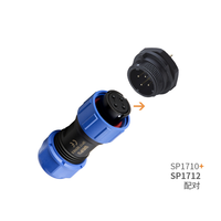 Connecteur de câble étanche IP68 WEIPU série SP17 SP1710 SP1711 SP1712 en cuivre 2 broches 3 4 5 7 9 10 broches prise mâle inversée pour l'alimentation